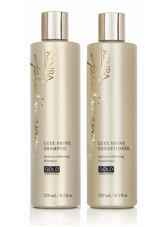 Kenra Platinum Luxe Shine Shampoo/Conditioner | Gold Enriched | All Hair Types | 8.5 fl. Oz (Set) - Image 1